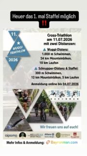 Online Anmeldung bis zum Samstag, 04.07. 
es gibt noch Plätze für alle Distanzen und für die Staffel!!